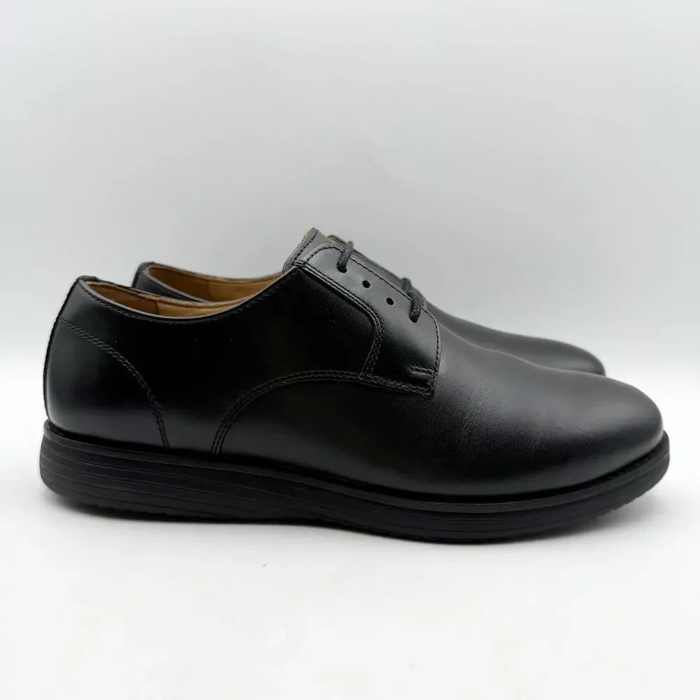 Johnson & Murphy Kids Upton Plain Toe Oxford Shoes US 7 M Black Leather NIB